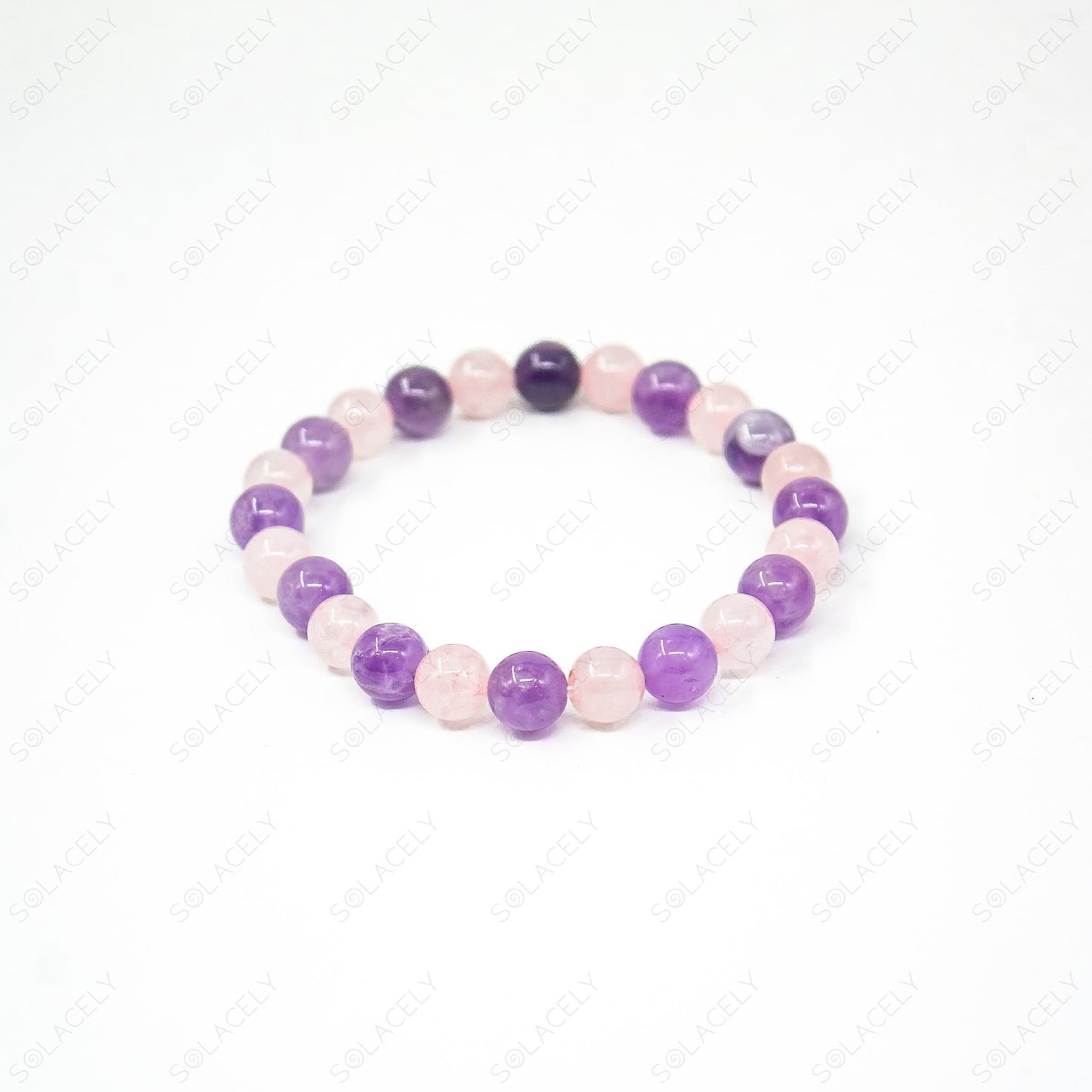 8mm amethyst and rose quartz bracelet