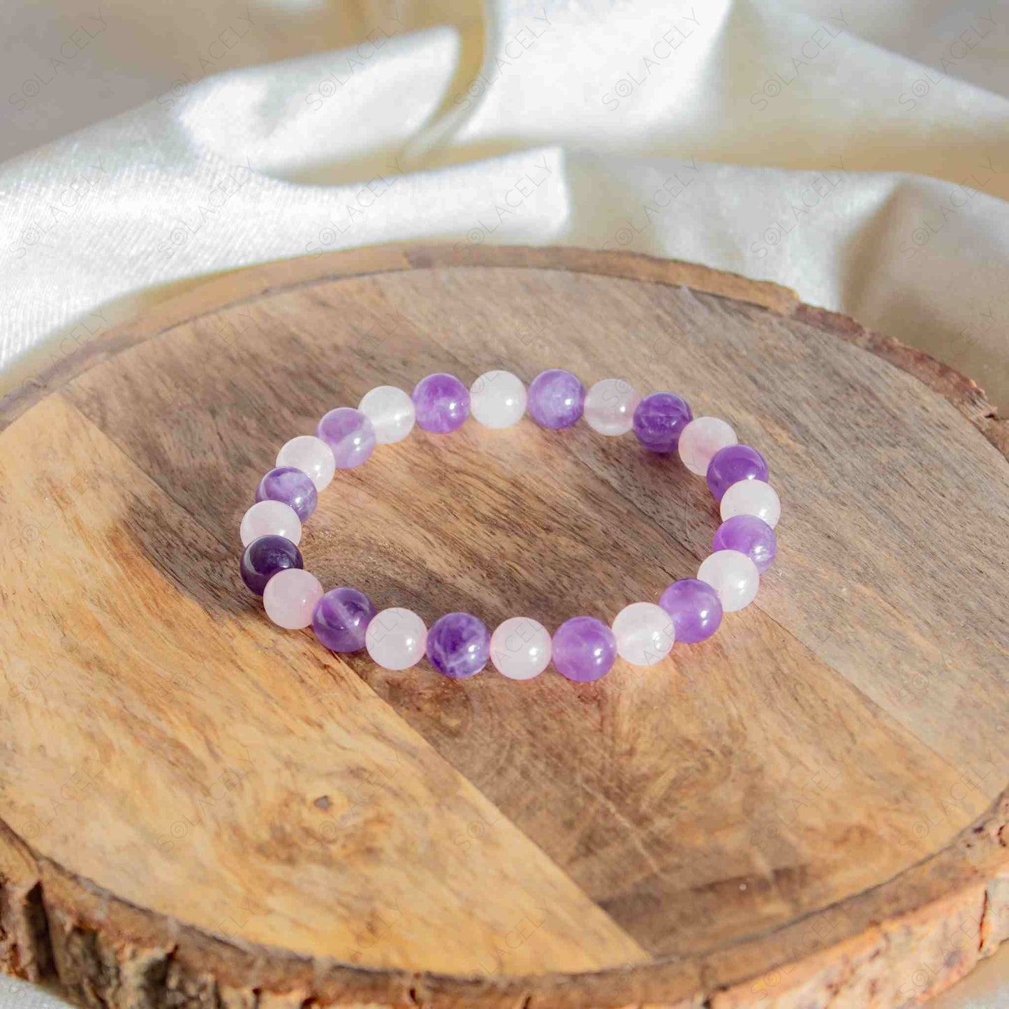 amethyst and rose quartz bracelet