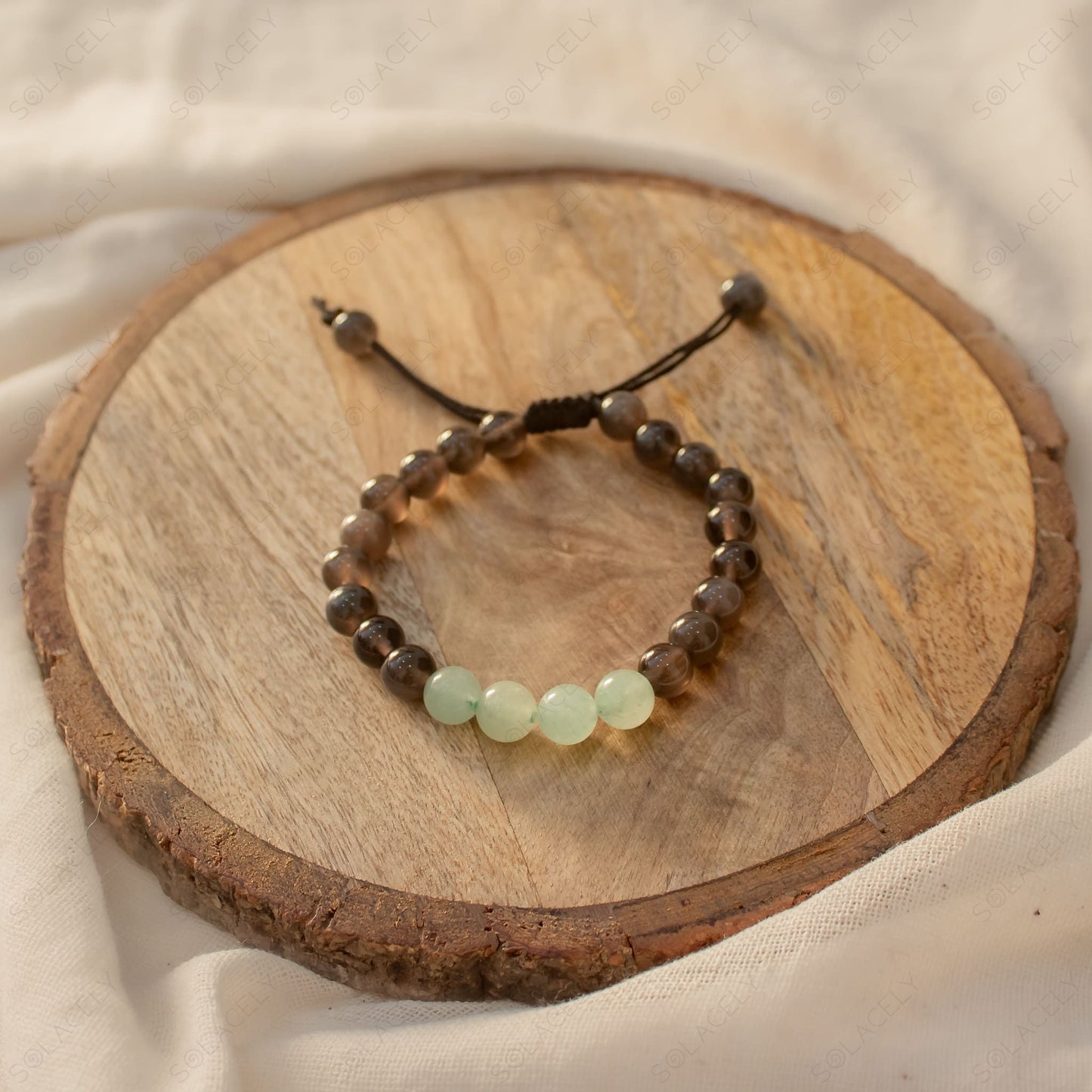 green aventurine black obsidian coupe bracelet