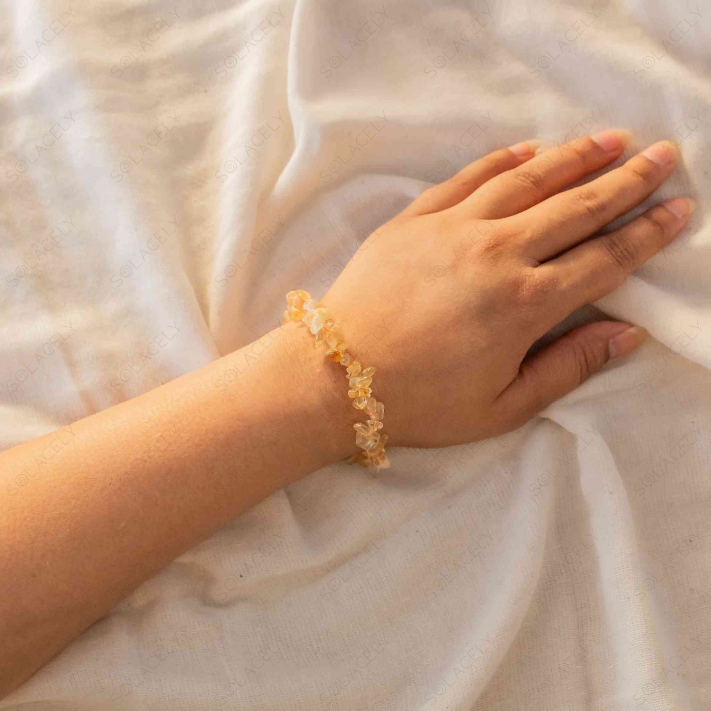 citrine chip crystal bracelet