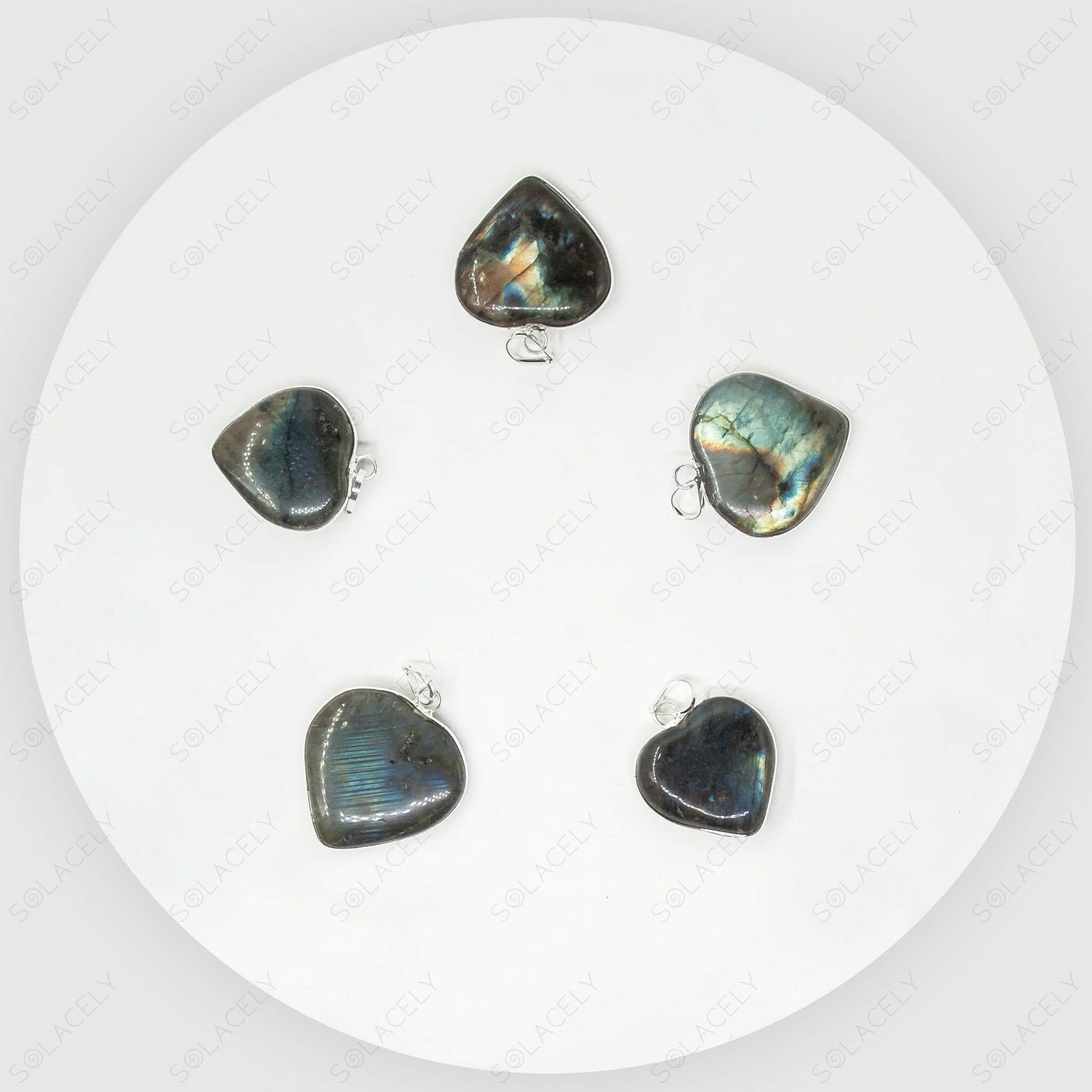 heart labradorite pendant