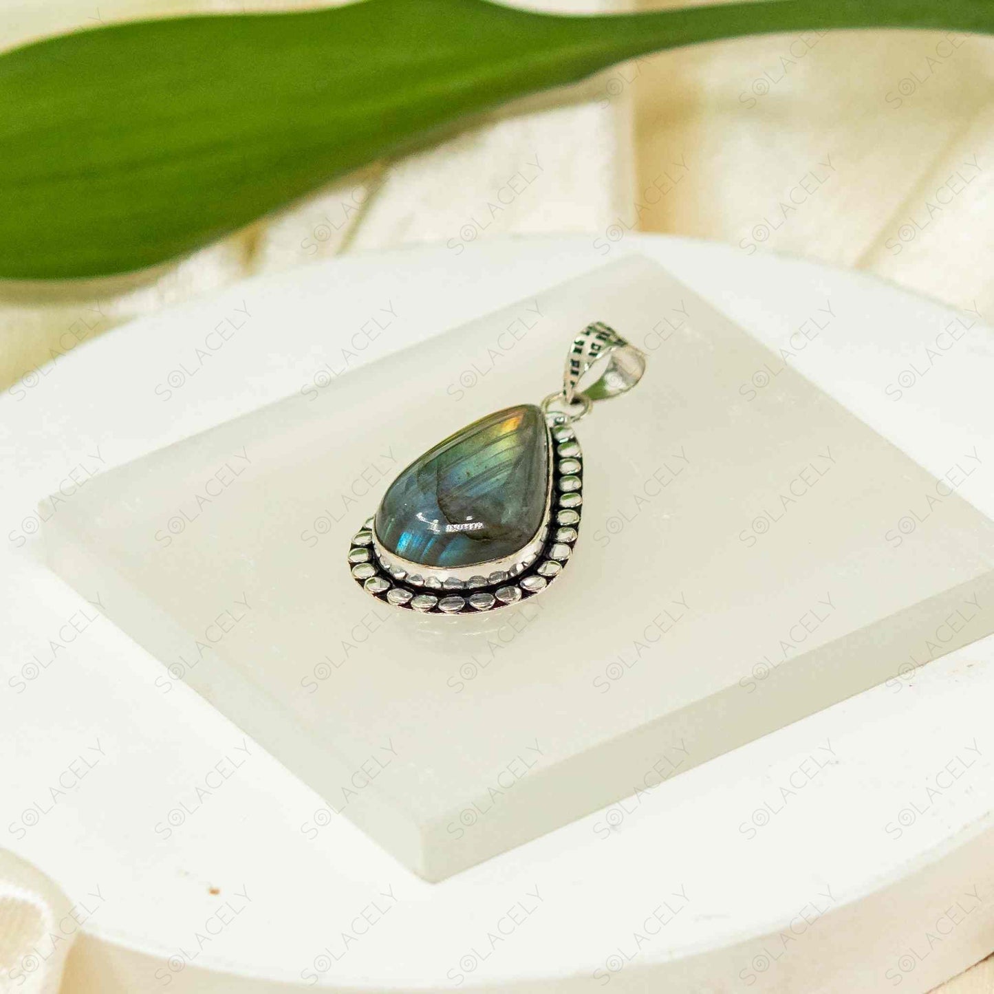 labradorite crystal pendant