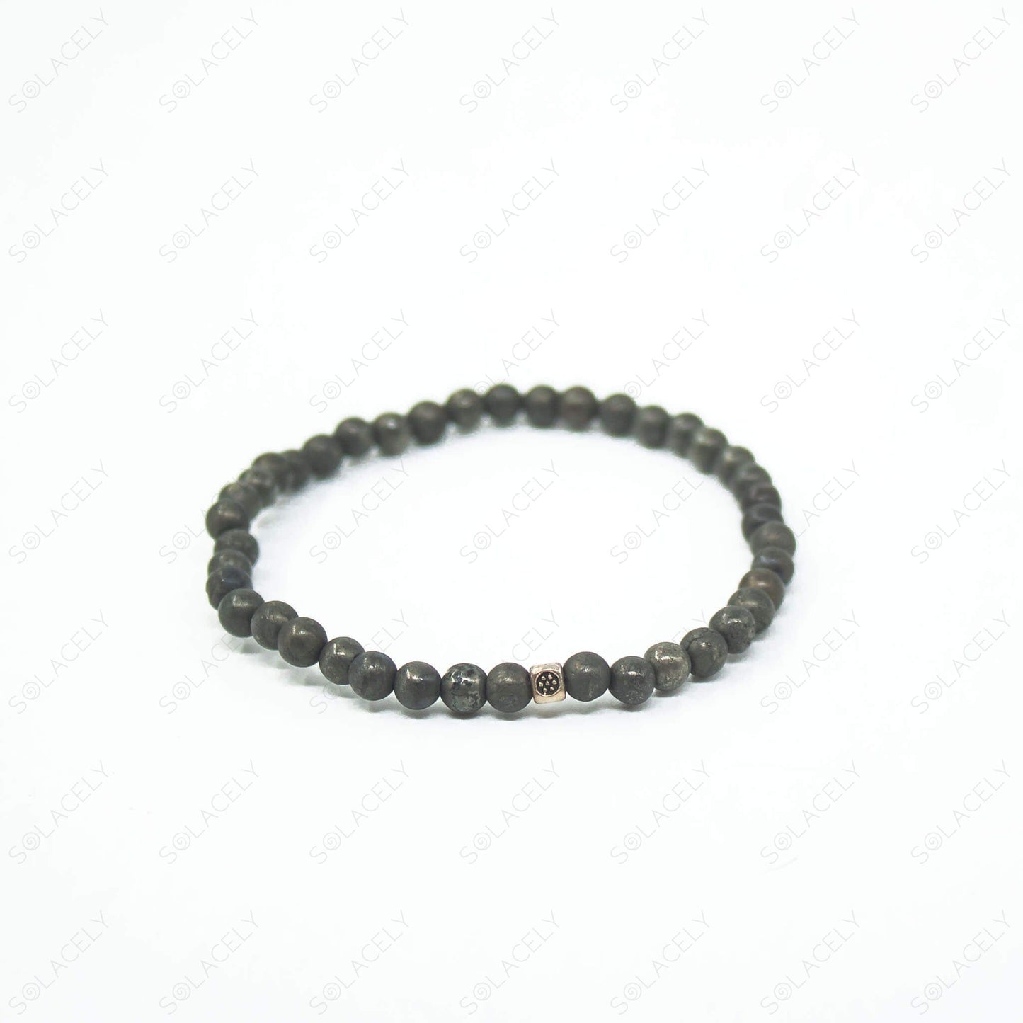 pyrite bead bracelet