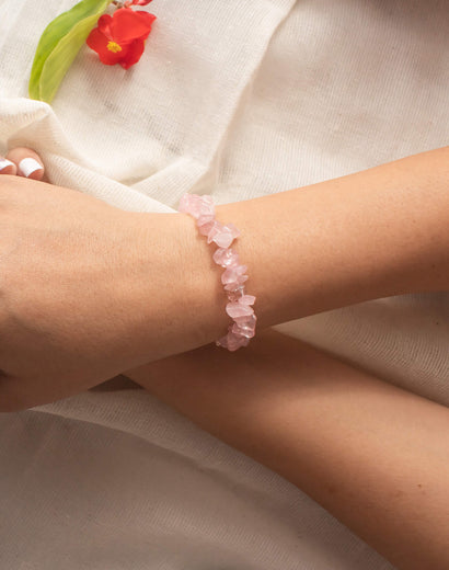 rose quartz bracelet stretchable bracelet
