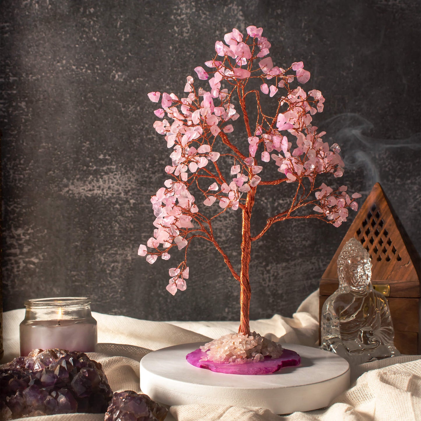 Pink stone tree