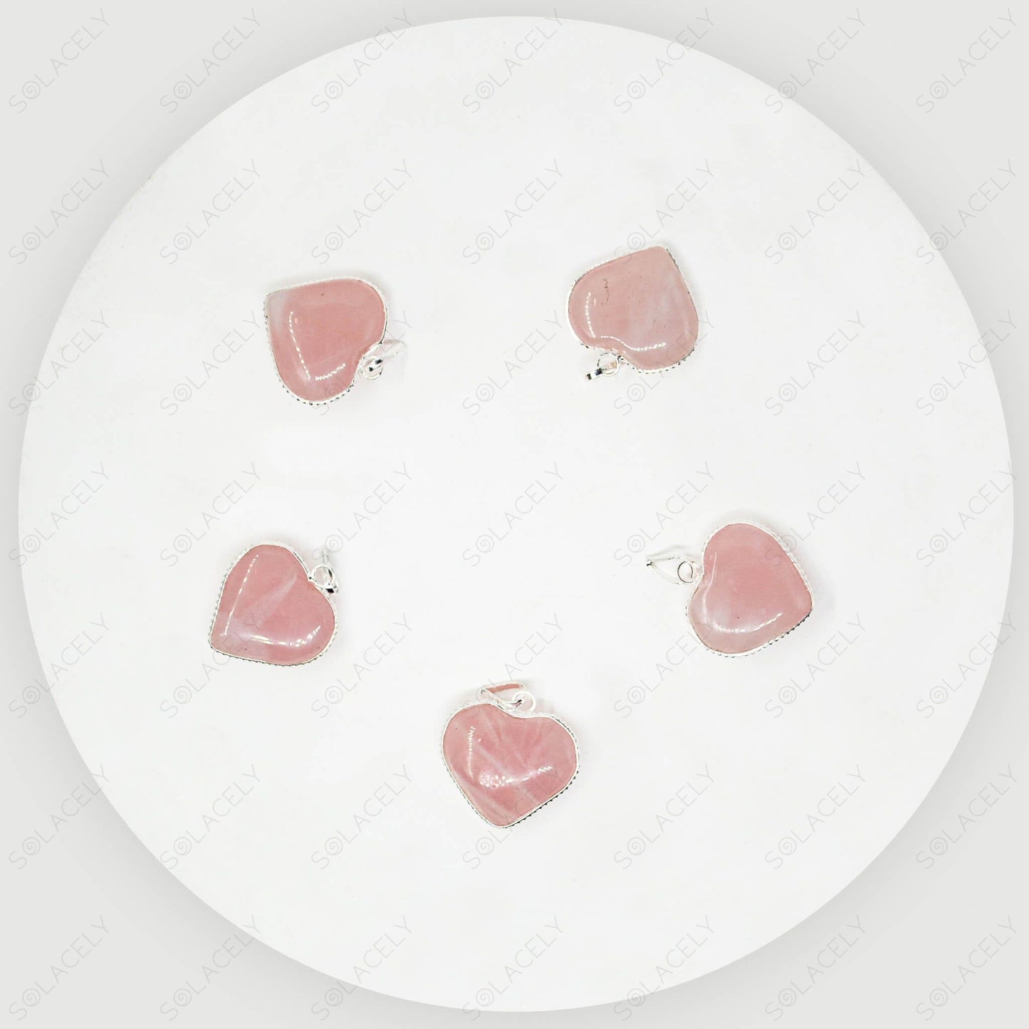 rose quartz heart pendant for women