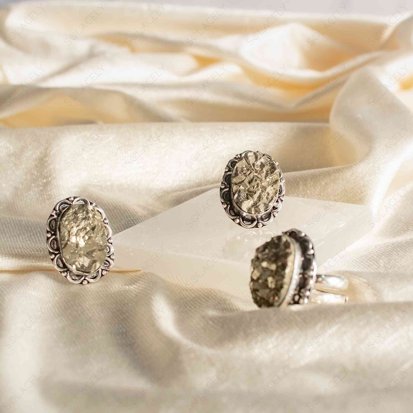 crystal pyrite ring online