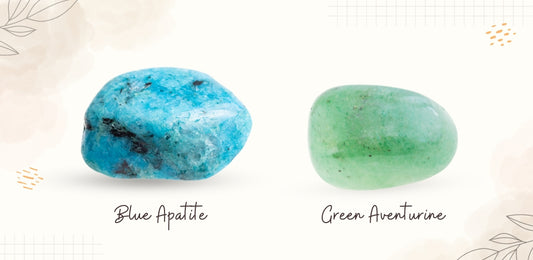 Blue Apatite and Green Aventurine