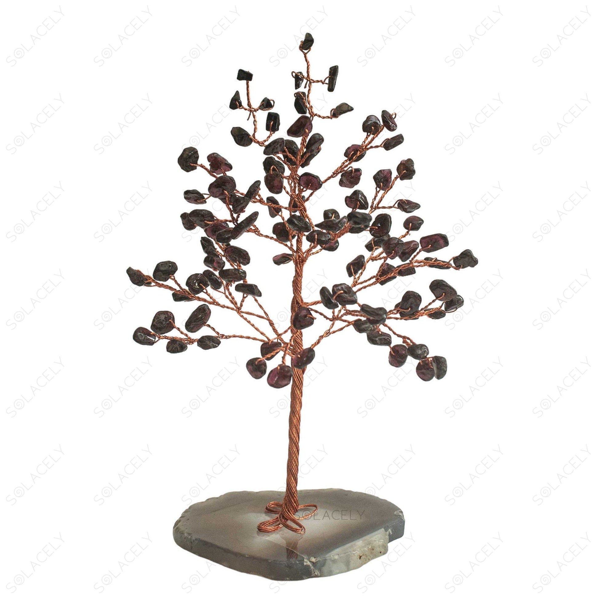 100 bead garnet crystal tree small