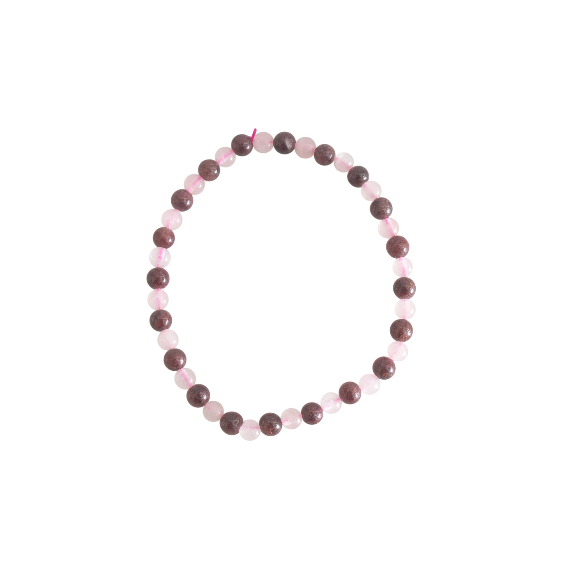 4mm rose quartz and garnet