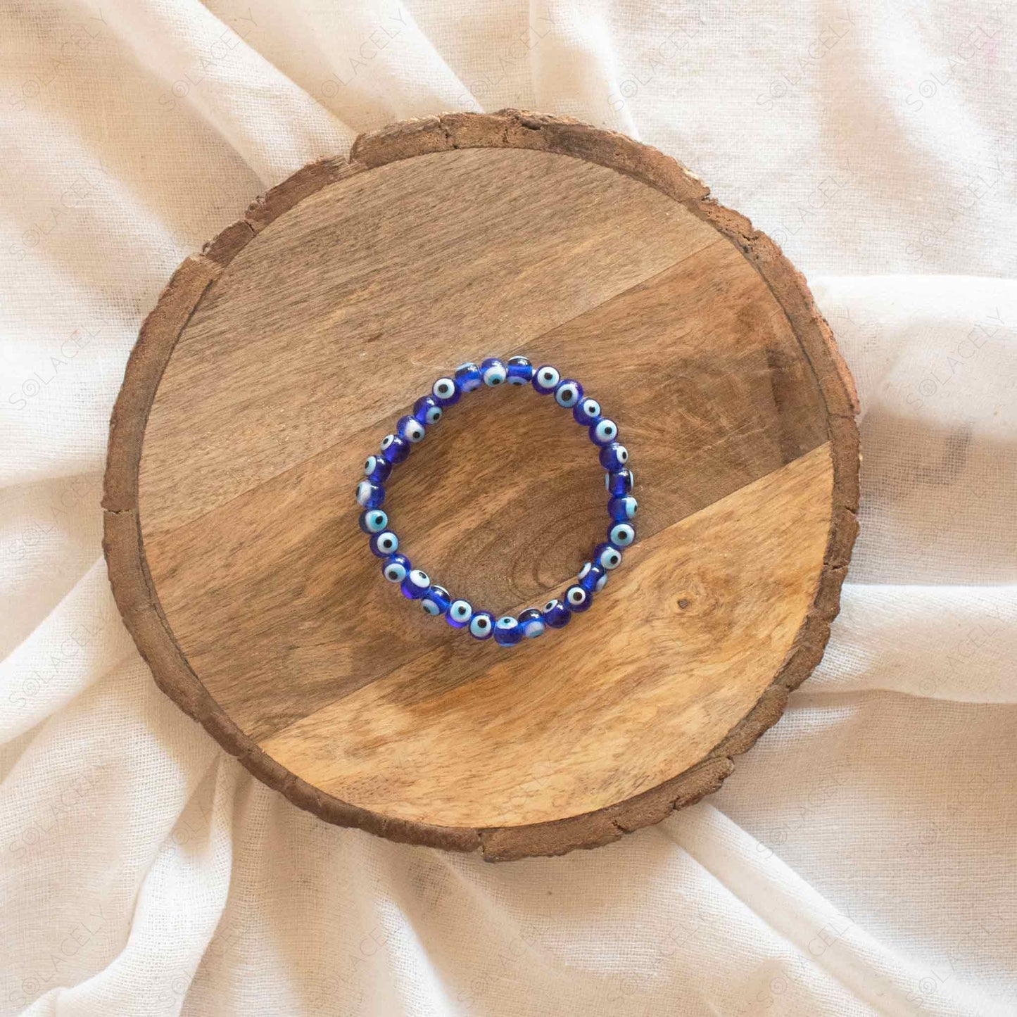 6mm bead evil eye bracelet