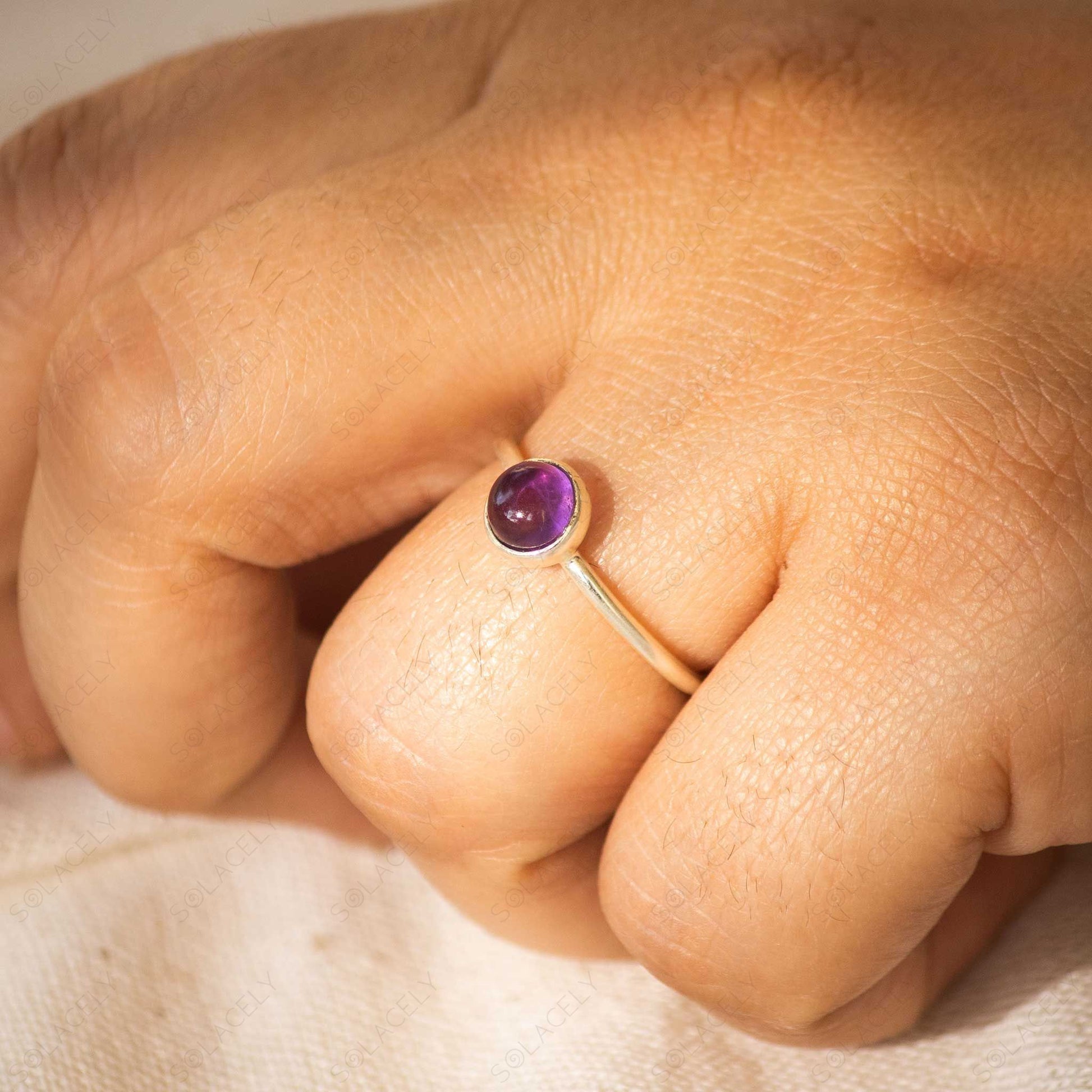 925 silver ring amethyst