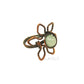 Antique Copper Wire Wrapped Flower Ring with Aquamarine Stone