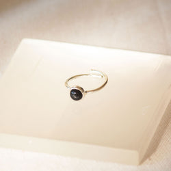 black tourmaline sterling silver ring