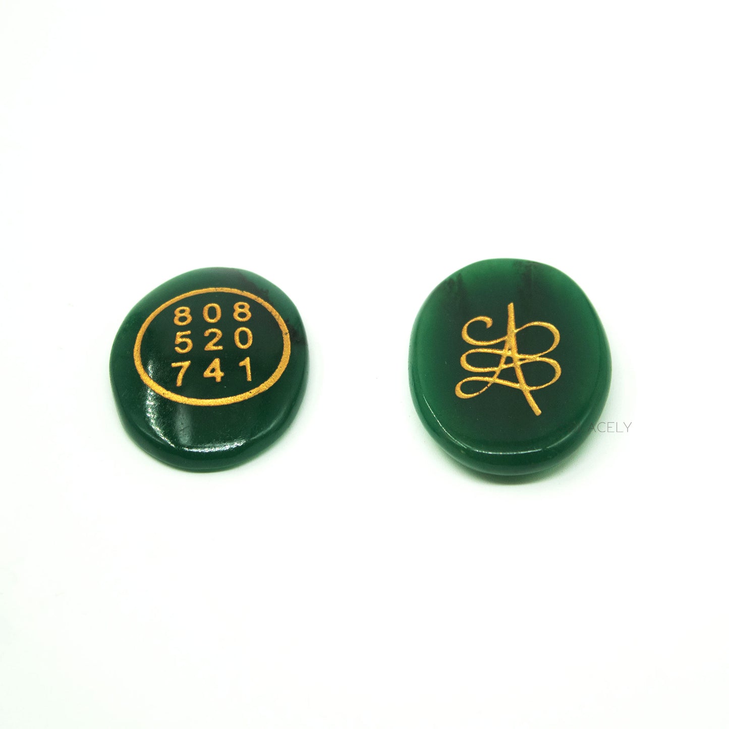 Green Aventurine Zibu Coin - Money Number Duo For Wealth