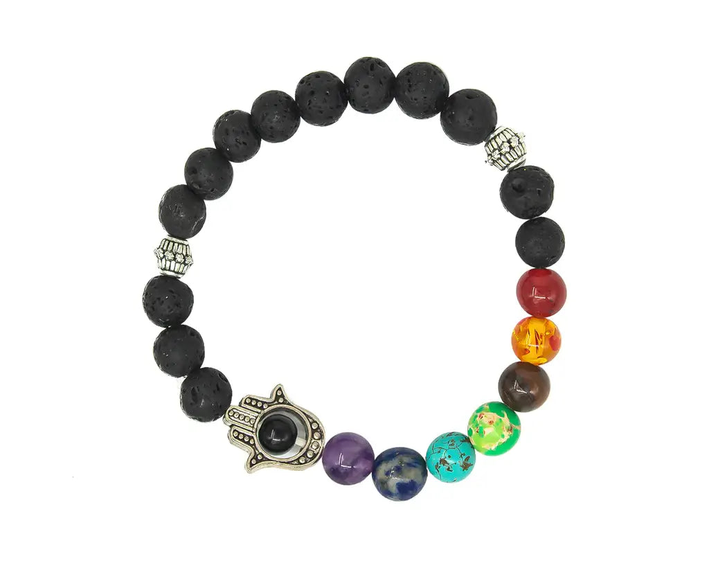 REMEDYWALA Charged Lava Smoky Evil Eye Combination Bracelet 8MM :  Amazon.in: Health & Personal Care