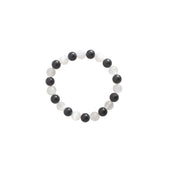Selenite and Black Tourmaline Bracelet 8mm Beads