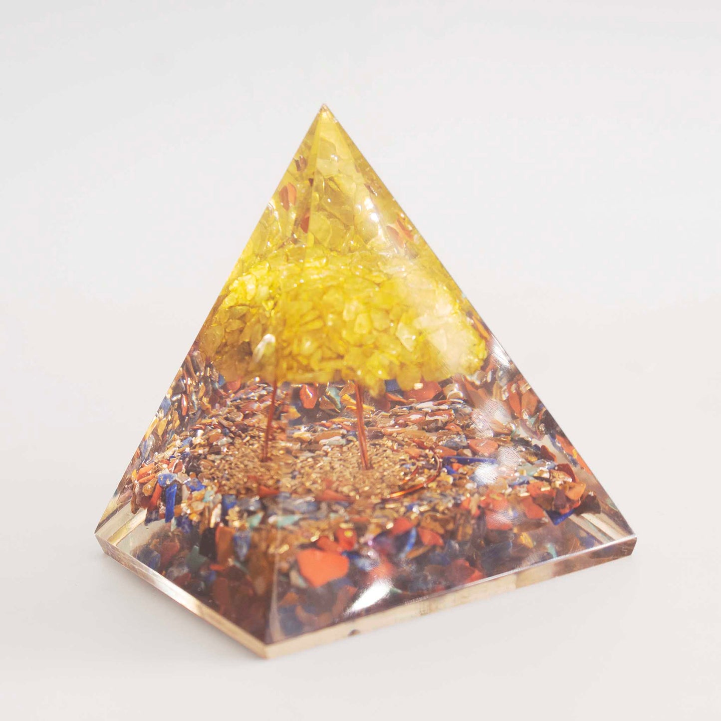 seven chakra pyramid with citrine tree of life with orgone