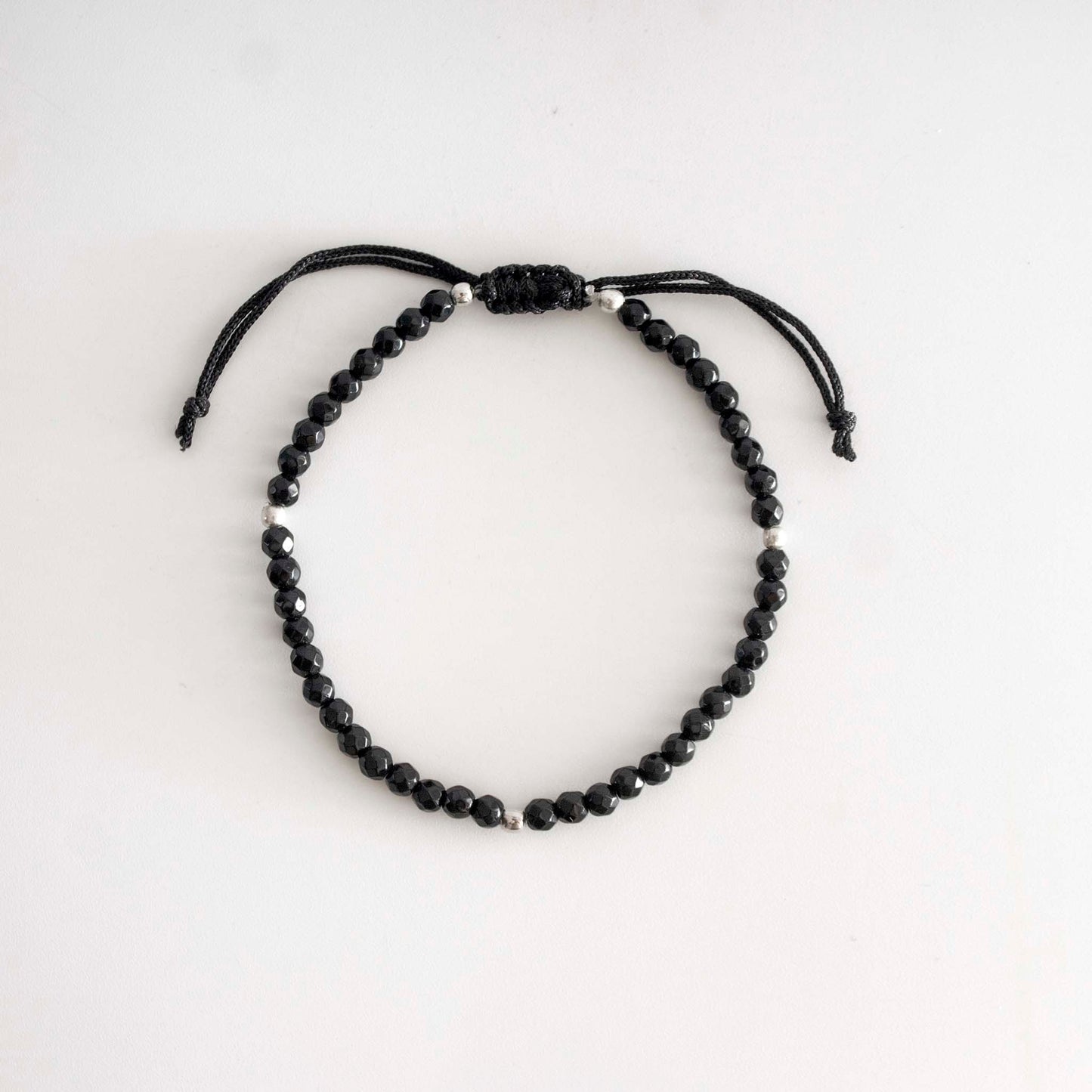 black tourmaline anklet 4mm beads
