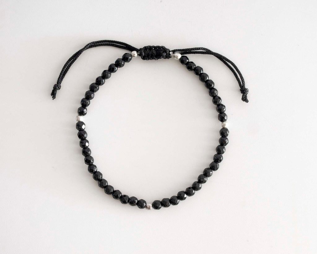 black tourmaline anklet 4mm beads