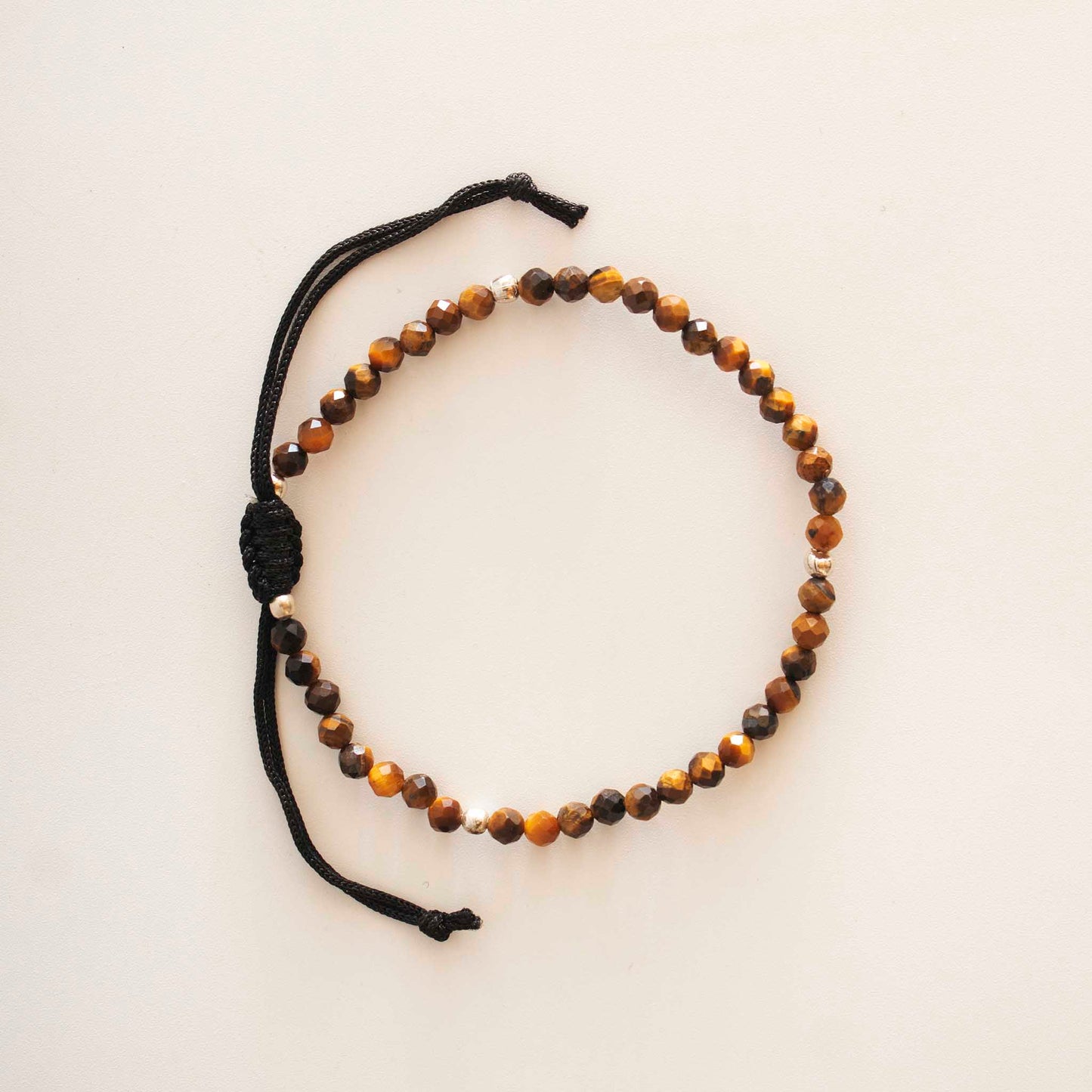 tigers eye anklet 4mm faceted beads
