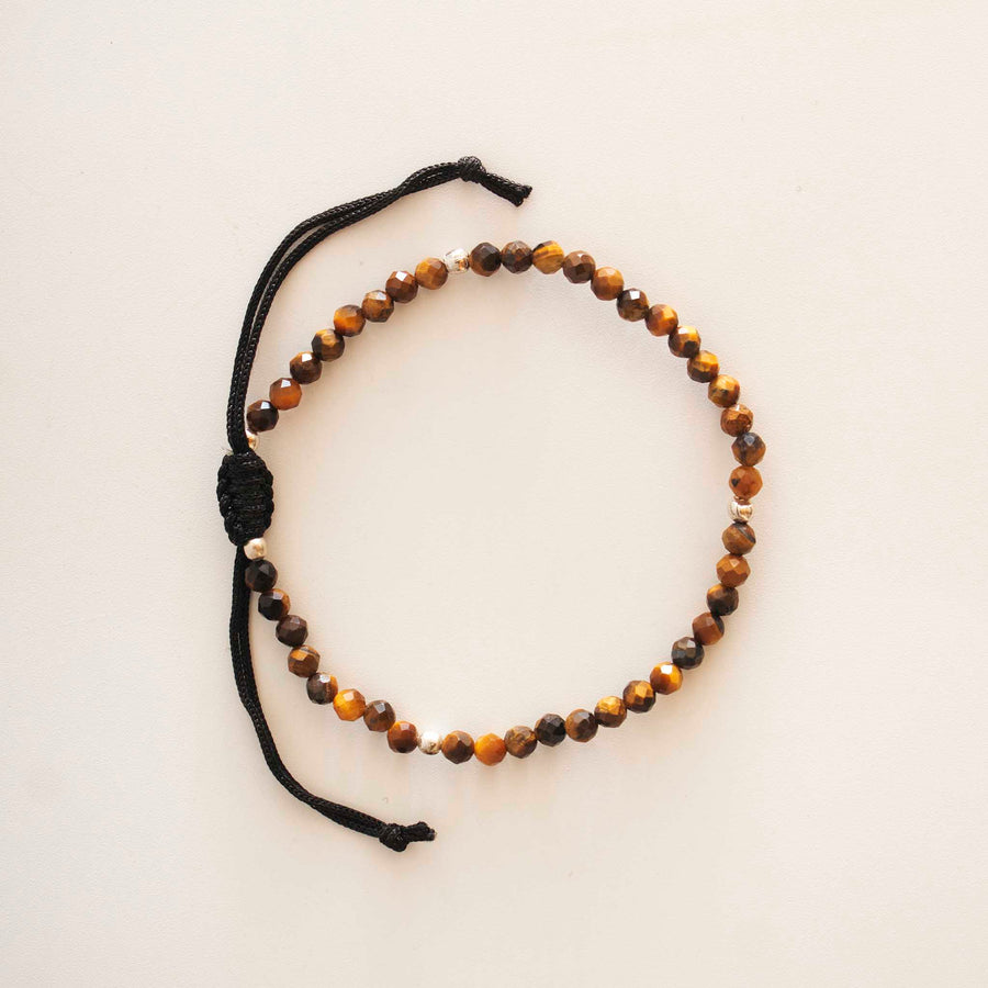 tigers eye anklet 4mm faceted beads