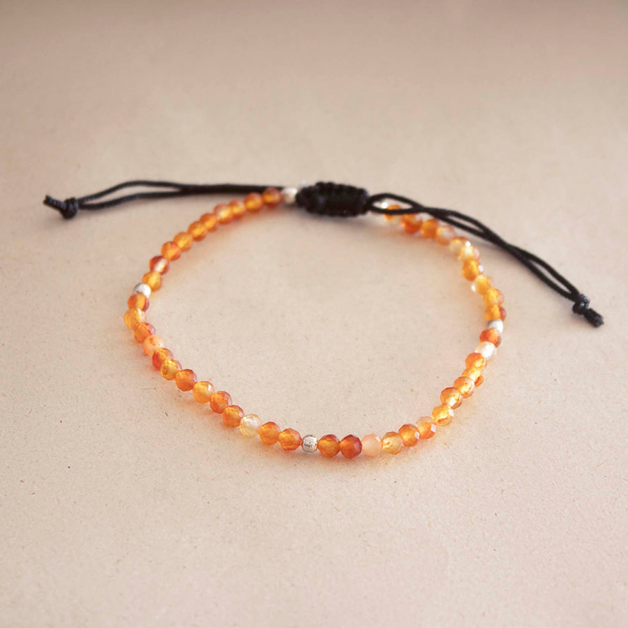 4mm carnelian anklet with faceted beads