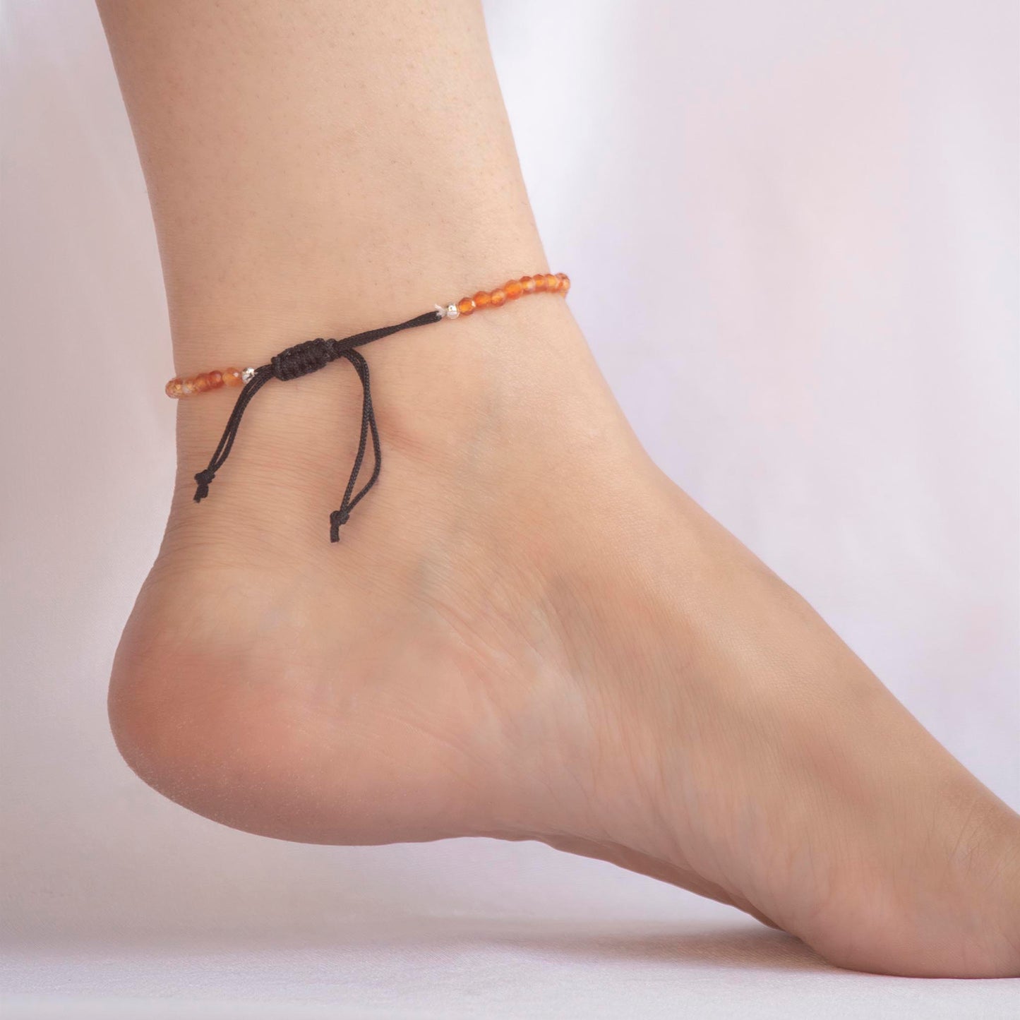 carnelian anklet with 4mm beads