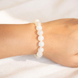 Milky Moonstone Bracelet 8mm Beads