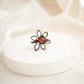 Antique Copper Wire Wrapped Flower Ring with Carnelian Stone
