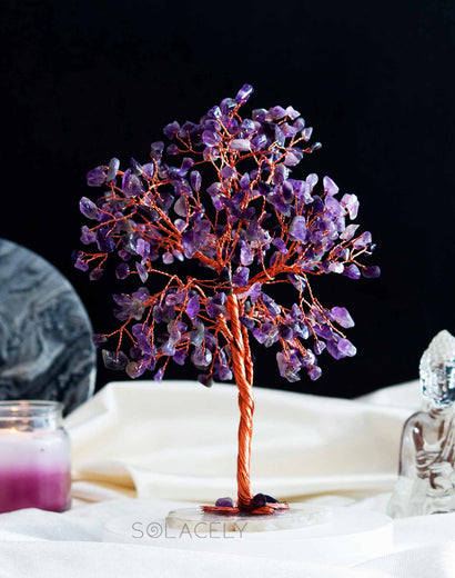 Amethyst Crystal Tree of Life with Agate Base