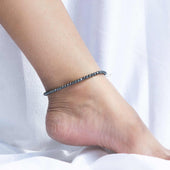 Hematite Stretchable Anklet with Faceted Beads
