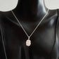 Raw Rose Quartz Sterling Silver Necklace