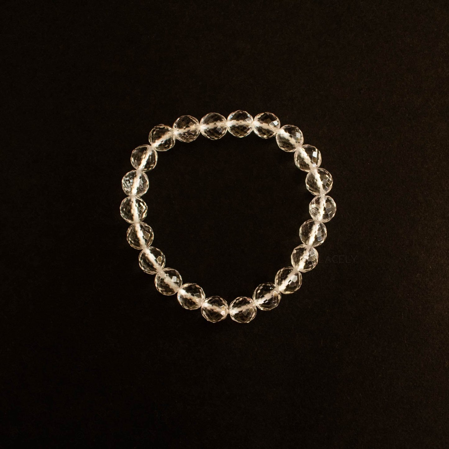 Clear Quartz Faceted Bracelet-8mm Beads