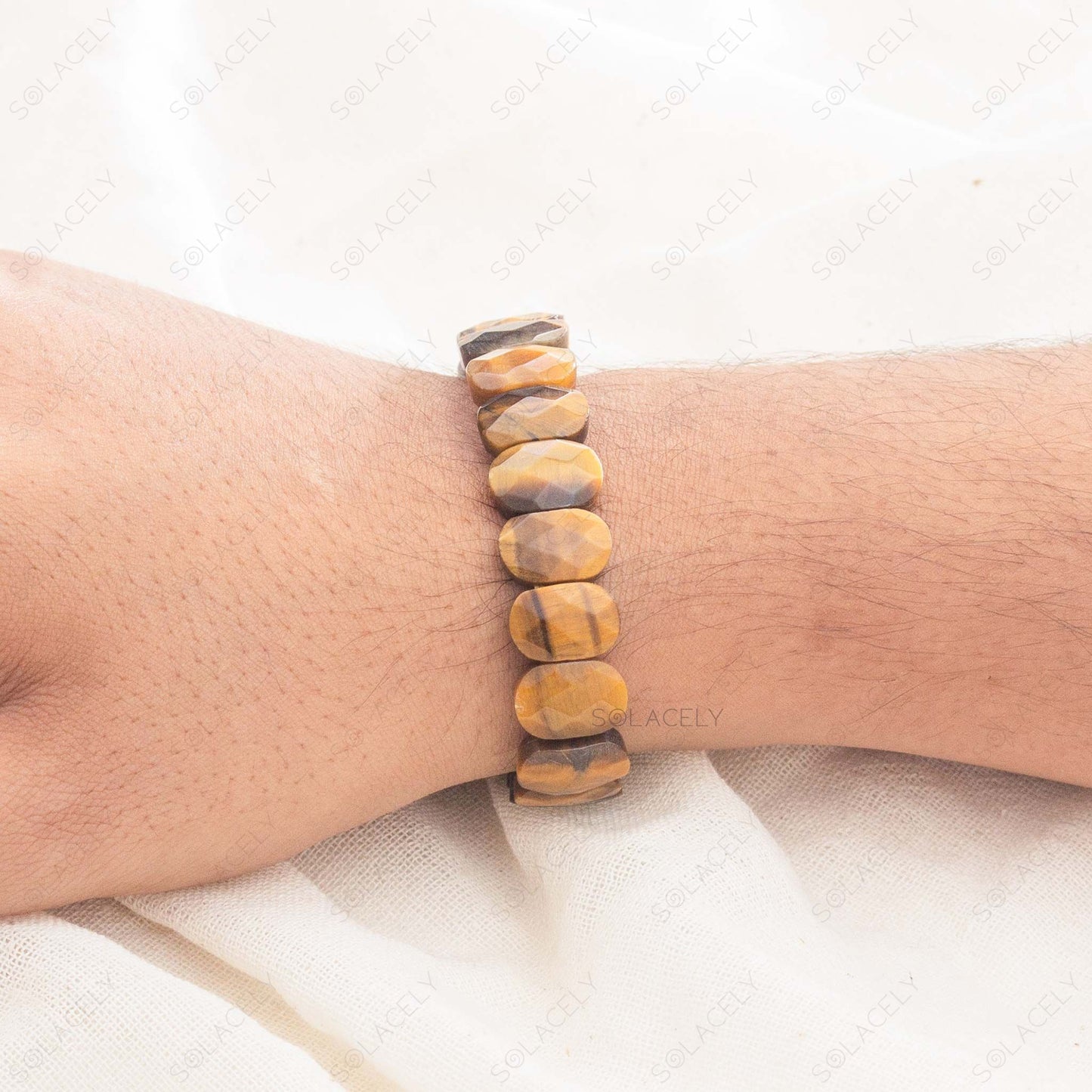 Tiger’s Eye Diamond Cut Bracelet