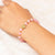 Rose Quartz Bracelet With Golden Butterfly Charm - 6mm Beads