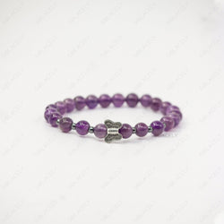 Amethyst Bracelet With Silver Butterfly