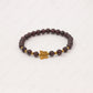 Red Garnet Bracelet With Golden Butterfly Charm - 6mm Beads