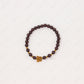 Red Garnet Bracelet With Golden Butterfly Charm - 6mm Beads