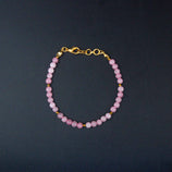 Rose Quartz Beaded Bracelet-Adjustable