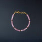 Rose Quartz Beaded Bracelet-Adjustable