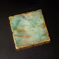 Natural Green Jade Stone Coaster with Golden Edges