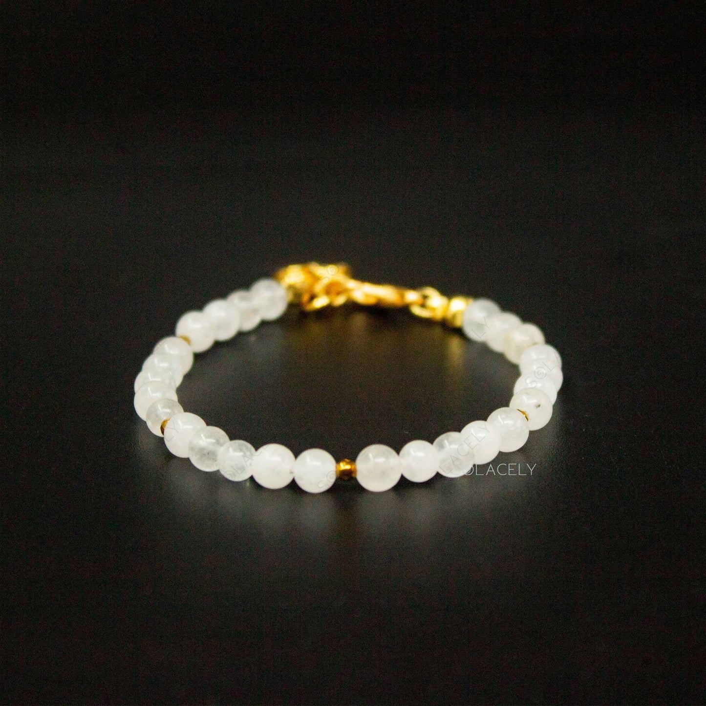 White Quartz Beaded Bracelet - Adjustable