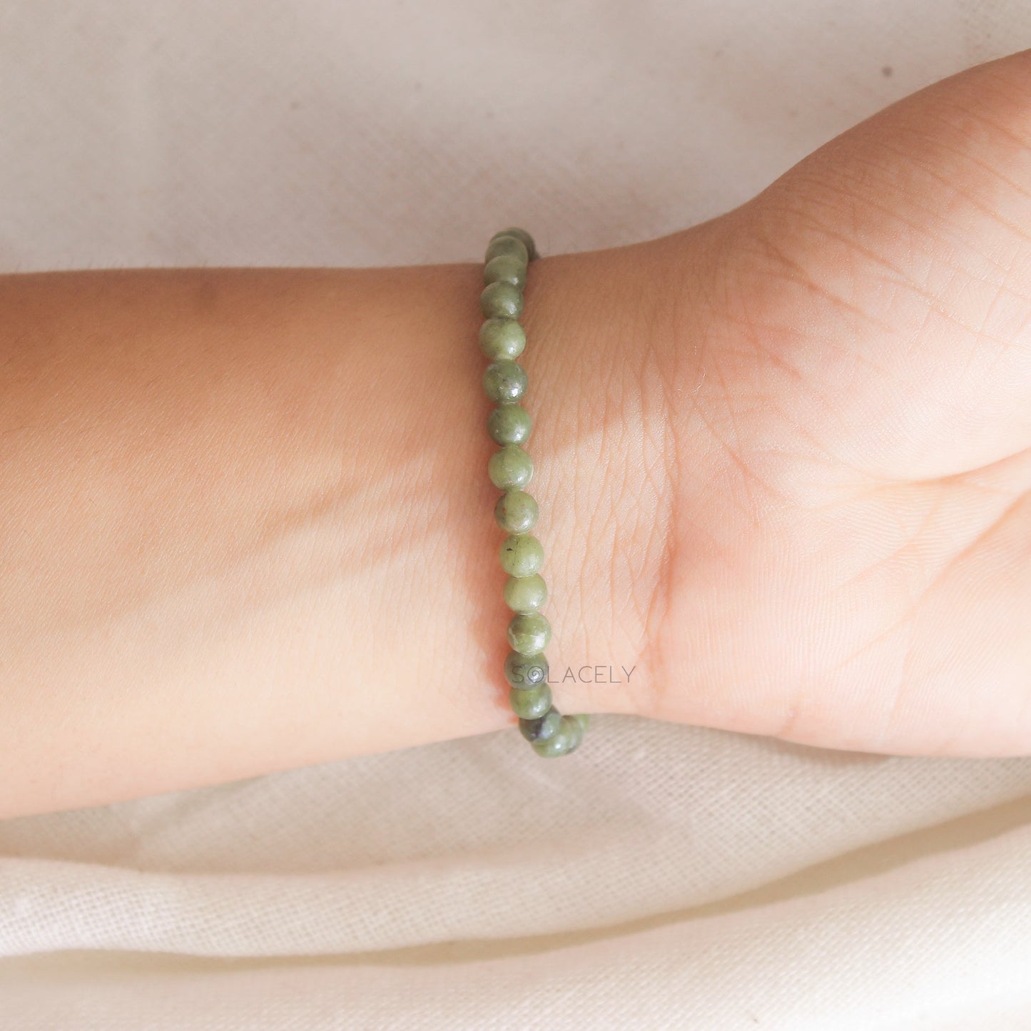 Green Jade Bracelet - 4mm Beads