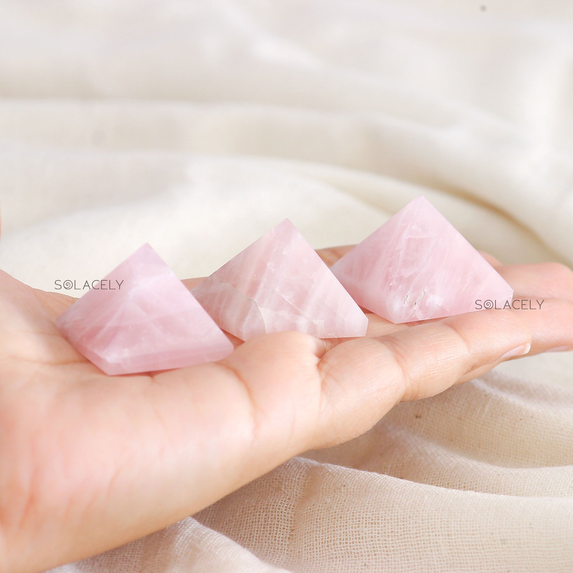 Rose Quartz Pyramid for Positivity and Balance