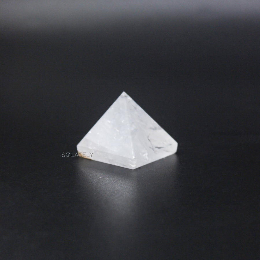 Clear Quartz Crystal Pyramid for Meditation and Focus