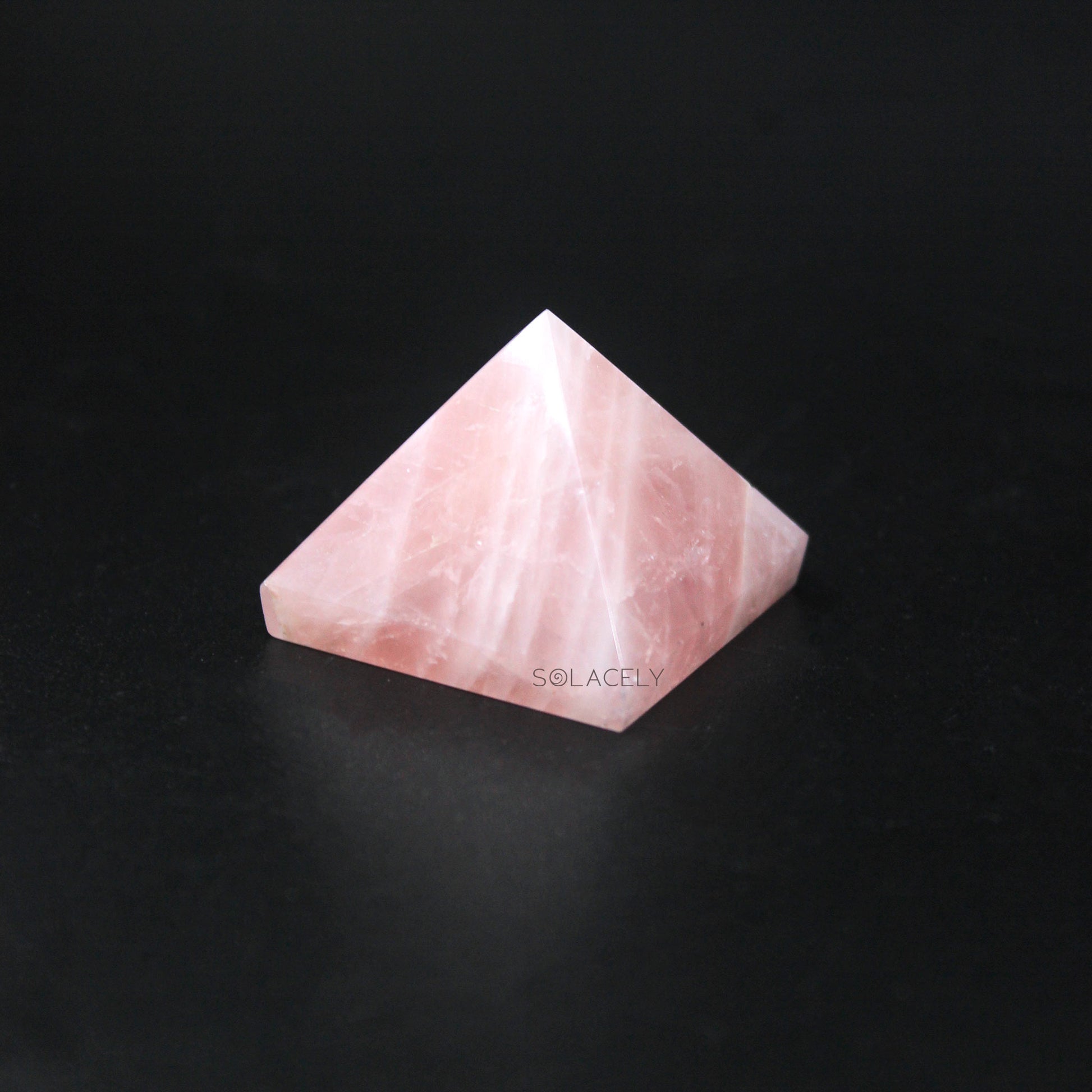 Rose Quartz Crystal Pyramid for Healing Energy