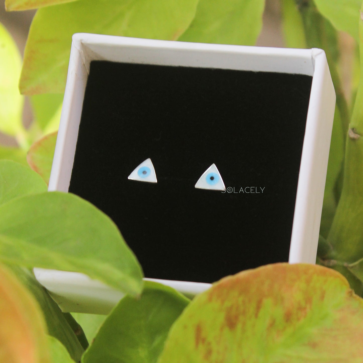 Evil Eye Sterling Silver Stud Earrings