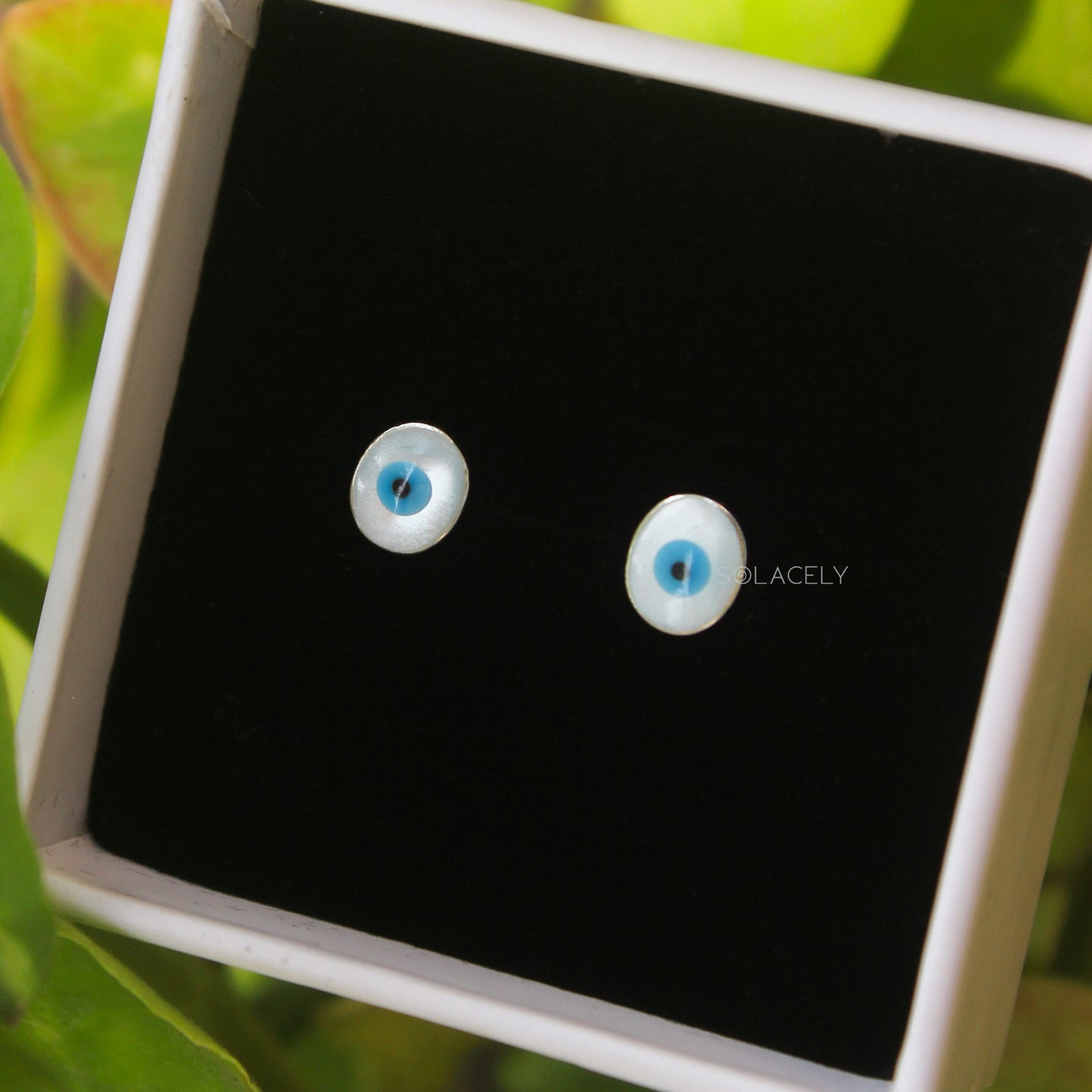 Evil Eye Sterling Silver Stud Earrings