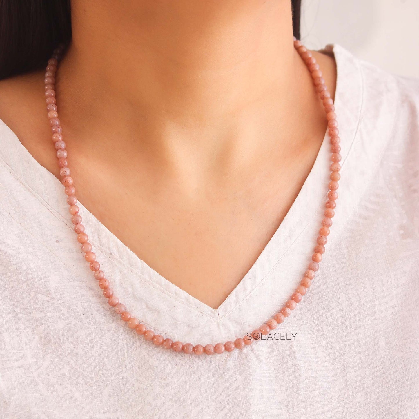 Sunstone Beaded Necklace